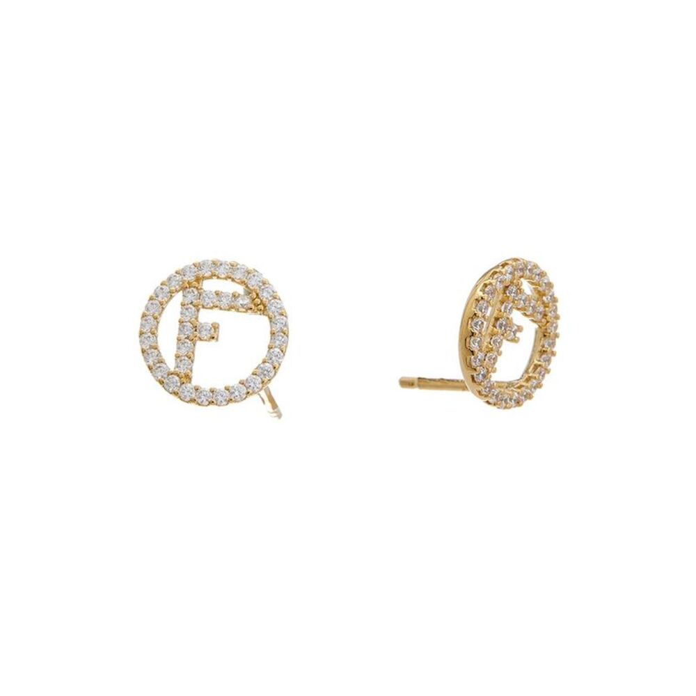Fendi Crystal F Is Fendi Earrings, Yellow